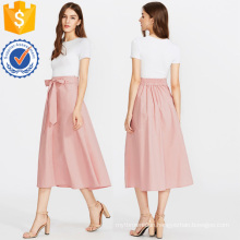 Bow Tie Waist Hidden Pocket Skirt Manufacture Wholesale Fashion Women Apparel (TA3091S)